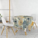 - MasaYuv-5867-Gorsel2 - Realhomes Geometrik Şekilli Bohemian Özel Tasarımlı Modern Yuvarlak Masa Örtüsü - Çap 140cm Realhomes