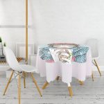 Fashion Girl Dijital Baskılı Modern Yuvarlak Masa Örtüsü - Çap 140cm Realhomes