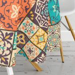 - MasaYuv-6338-Gorsel3 - Realhomes Etnik Krem Üç Büyük Kare Desen Tasarımlı Yuvarlak Masa Örtüsü - Çap 140cm Realhomes