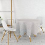 Vizon Zeminli Kahve Puantiyeli Yuvarlak Masa Örtüsü - Çap 140cm Realhomes