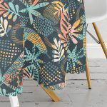 - MasaYuv-6773-Gorsel3 - Realhomes Renkli Tropik Yaprak Özel Tasarımlı Yuvarlak Masa Örtüsü - Çap 140cm Realhomes