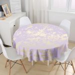 Mor Renkli Gradyan Desenli Dijital Baskılı Modern Yuvarlak Masa Örtüsü - Çap 140cm Realhomes