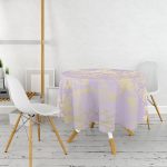 Mor Renkli Gradyan Desenli Dijital Baskılı Modern Yuvarlak Masa Örtüsü - Çap 140cm Realhomes
