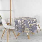 Koyu Renkli Gradyan Desenli Dijital Baskılı Modern Yuvarlak Masa Örtüsü - Çap 140cm Realhomes