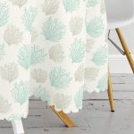 Vizon Zeminde Yosun Motifli Dijital Baskılı Modern Yuvarlak Masa Örtüsü - Çap 140cm Realhomes