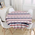 - MasaYuv-7099-Gorsel1 - Realhomes Bordo Lacıvert Renklı Capa Dumen Temalı Dijital Baskılı Modern Yuvarlak Masa Örtüsü - Çap 140cm Realhomes