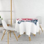 Çapa Desen Dijital Baskılı Yuvarlak Masa Örtüsü - Çap 140cm Realhomes