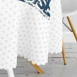 Çapa Desen Dijital Baskılı Yuvarlak Masa Örtüsü - Çap 140cm Realhomes