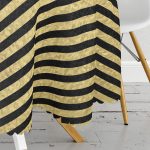 Sıyah Zeminde Happy Birthday Gold Yazılı Dijital Baskılı Modern Yuvarlak Masa Örtüsü - Çap 140cm Realhomes