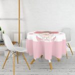 Fashion Girl Dijital Baskılı Modern Yuvarlak Masa Örtüsü - Çap 140cm Realhomes