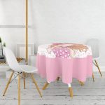 - MasaYuv-716-Gorsel2 - Realhomes  Fashion Girl Dijital Baskılı Modern Yuvarlak Masa Örtüsü - Çap 140cm Realhomes