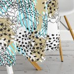 - MasaYuv-7179-Gorsel3 - Realhomes  Renkli Zemin Uzerinde Onedraw Çizimli Dijital Baskılı Modern Yuvarlak Masa Örtüsü - Çap 140cm Realhomes