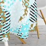 Renkli Zemin Uzerinde Onedraw Çizimli Dijital Baskılı Modern Yuvarlak Masa Örtüsü - Çap 140cm Realhomes