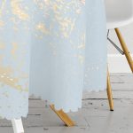 Renkli Zemin Üzerinde Üçgen Desenli Dijital Baskılı Modern Yuvarlak Masa Örtüsü - Çap 140cm Realhomes