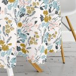 - MasaYuv-7261-Gorsel3 - Realhomes  Beyaz Zeminde Rengarenk Çiçek Desenli Dijital Baskılı Modern Yuvarlak Masa Örtüsü - Çap 140cm Realhomes