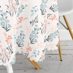 Beyaz Zeminde Rengarenk Çiçek Desenli Dijital Baskılı Modern Yuvarlak Masa Örtüsü - Çap 140cm Realhomes