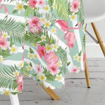 - MasaYuv-728-Gorsel3 - Realhomes  Flamingo Desen Dijital Baskılı Modern Yuvarlak Masa Örtüsü - Çap 140cm Realhomes