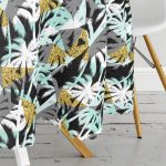 Beyaz Zeminli Renkli Palmiye Desenli Dijital Baskılı Modern Yuvarlak Masa Örtüsü - Çap 140cm Realhomes