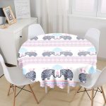 Modern Fil Desen Dijital Baskılı Modern Yuvarlak Masa Örtüsü - Çap 140cm Realhomes