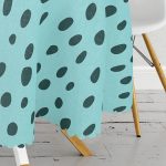 Renkli Zeminli Siyah Puantiye Desenli Dijital Baskılı Modern Yuvarlak Masa Örtüsü - Çap 140cm Realhomes