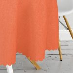 - MasaYuv-7378-Gorsel3 - Realhomes Renkli Daire İçinde Ondraw Çizimli Yaprak Motifli Modern Yuvarlak Masa Örtüsü - Çap 140cm Realhomes