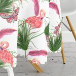 Flamingo Desen Dijital Baskılı Modern Yuvarlak Masa Örtüsü - Çap 140cm Realhomes
