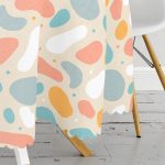 - MasaYuv-7386-Gorsel3 - Realhomes Hardal Zemin Üzerinde Onedraw Çizimli Oval Desenler Yuvarlak Masa Örtüsü - Çap 140cm Realhomes