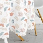 Beyaz Zeminde Onedraw Çizimli Gökyüzü Temalı Dijital Baskılı Modern Yuvarlak Masa Örtüsü - Çap 140cm Realhomes