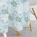 Rengarenk Zeminde Onedraw Çizimli Çiçek Desenli Dijital Baskılı Modern Yuvarlak Masa Örtüsü - Çap 140cm Realhomes