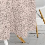 Renkli Zeminli Yaprak Desenli Dijital Baskılı Modern Yuvarlak Masa Örtüsü - Çap 140cm Realhomes