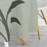 - MasaYuv-7519-Gorsel3 - Realhomes Renkli Zeminli Onedraw Çizimli Yaprak Desenli Dijital Baskılı Modern Yuvarlak Masa Örtüsü - Çap 140cm Realhomes