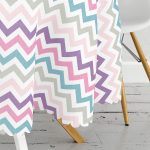 Renkli Zigzag Tasarımlı 3D Dijital Baskılı Yuvarlak Masa Örtüsü - Çap 140cm Realhomes