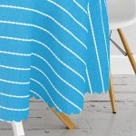 - MasaYuv-7599-Gorsel3 - Realhomes Mavi Zemin Üzerinde Çapa Desenli Dijital Baskılı Modern Yuvarlak Masa Örtüsü - Çap 140cm Realhomes