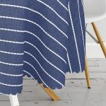 Lacivert Zemin Üzerinde Çapa Çizimli Dijital Baskılı Modern Yuvarlak Masa Örtüsü - Çap 140cm Realhomes