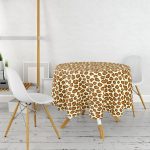 Renkli Zemin Üzerinde Geometrik Çizim Dijital Baskılı Modern Yuvarlak Masa Örtüsü - Çap 140cm Realhomes