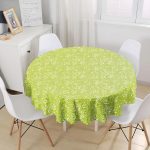 Rengarenk Zemin Üzerinde Onedraw Çizimli Çiçek Desenli Yuvarlak Masa Örtüsü - Çap 140cm Realhomes