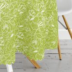 Rengarenk Zemin Üzerinde Onedraw Çizimli Çiçek Desenli Yuvarlak Masa Örtüsü - Çap 140cm Realhomes