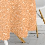 Rengarenk Zemin Üzerinde Çiçek Desenli Dijital Baskılı Modern Yuvarlak Masa Örtüsü - Çap 140cm Realhomes