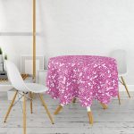 Rengarenk Zemin Üzerinde Çiçek Desenli Dijital Baskılı Modern Yuvarlak Masa Örtüsü - Çap 140cm Realhomes