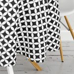 Siyah Beyaz Özel Tasarım Geometrik Şekil Dijital Baskılı Yuvarlak Masa Örtüsü - Çap 140cm Realhomes