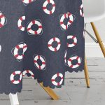 Renkli Zeminli Geometrik Çizimli Dijital Baskılı Modern Yuvarlak Masa Örtüsü - Çap 140cm Realhomes