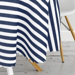 Beyaz Zeminli Renkli Çapa Desenli Dijital Baskılı Modern Yuvarlak Masa Örtüsü - Çap 140cm Realhomes