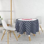 Beyaz Zeminli Renkli Yengeç Desenli Dijital Baskılı Modern Yuvarlak Masa Örtüsü - Çap 140cm Realhomes