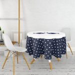 Beyaz Zemin Üzerinde Renkli Balık Desenli Yuvarlak Masa Örtüsü - Çap 140cm Realhomes