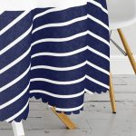 Beyaz Zemin Üzerinde Modern Dümen Desenli Yuvarlak Masa Örtüsü - Çap 140cm Realhomes