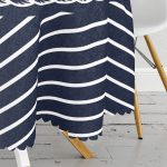 Renkli Zemin Üzerinde Çapa Desenli Dijital Baskılı Modern Yuvarlak Masa Örtüsü - Çap 140cm Realhomes