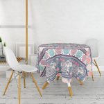 - MasaYuv-774-Gorsel2 - Realhomes Modern Fil Desen Dijital Baskılı Yuvarlak Masa Örtüsü - Çap 140cm Realhomes