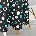Siyah Zeminli Renkli Puantiyeli Dijital Baskılı Modern Yuvarlak Masa Örtüsü - Çap 140cm Realhomes