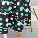 Siyah Zeminli Renkli Puantiyeli Dijital Baskılı Modern Yuvarlak Masa Örtüsü - Çap 140cm Realhomes