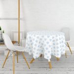 Kalp Desen Dijital Baskılı Yuvarlak Masa Örtüsü - Çap 140cm Realhomes